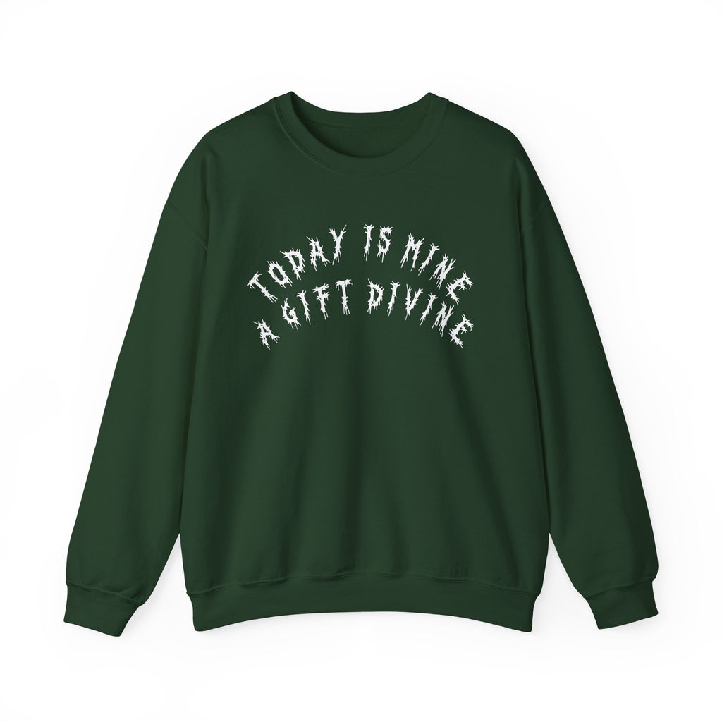 Hvita A Gift Divine White Text Crewneck