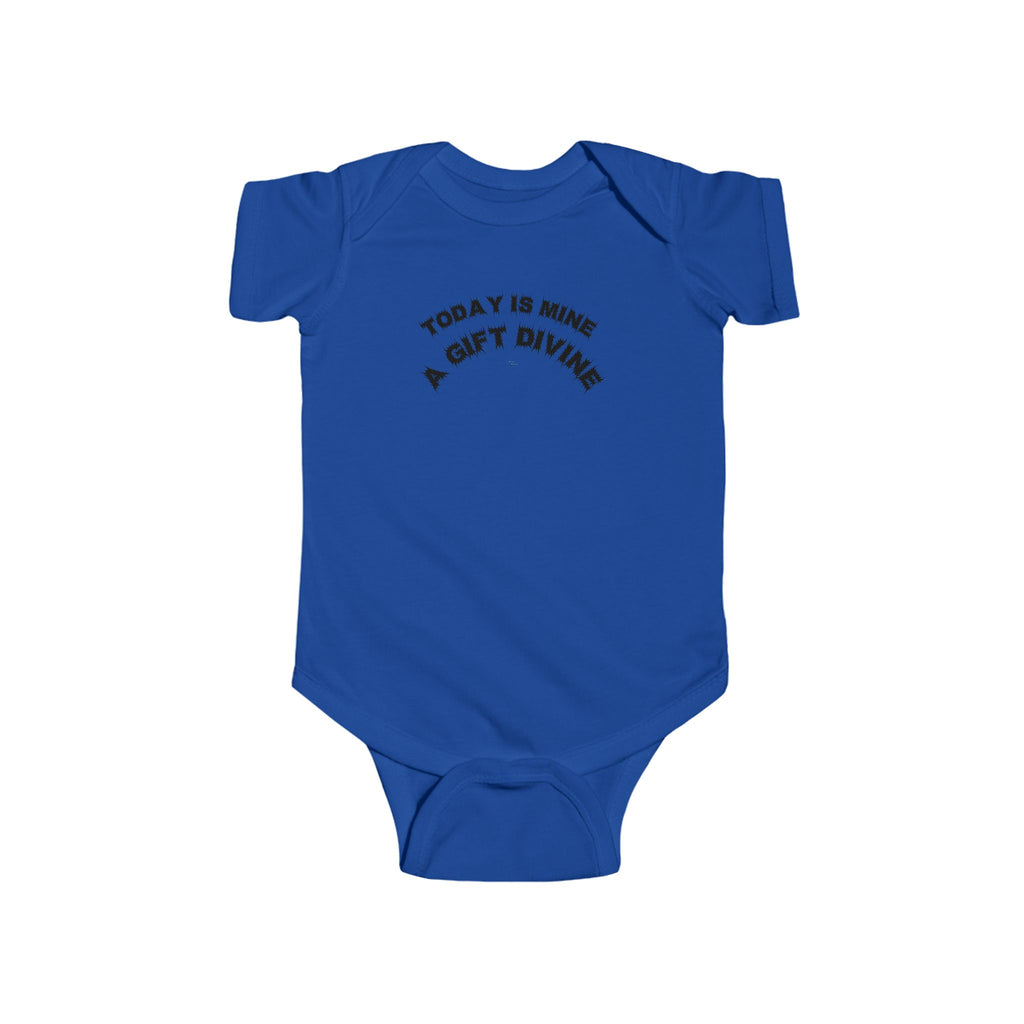 Bildsa A Gift Divine Black Text Baby Onesie