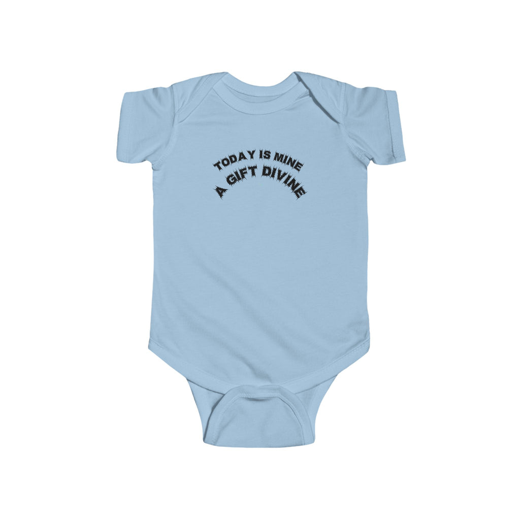 Bildsa A Gift Divine Black Text Baby Onesie