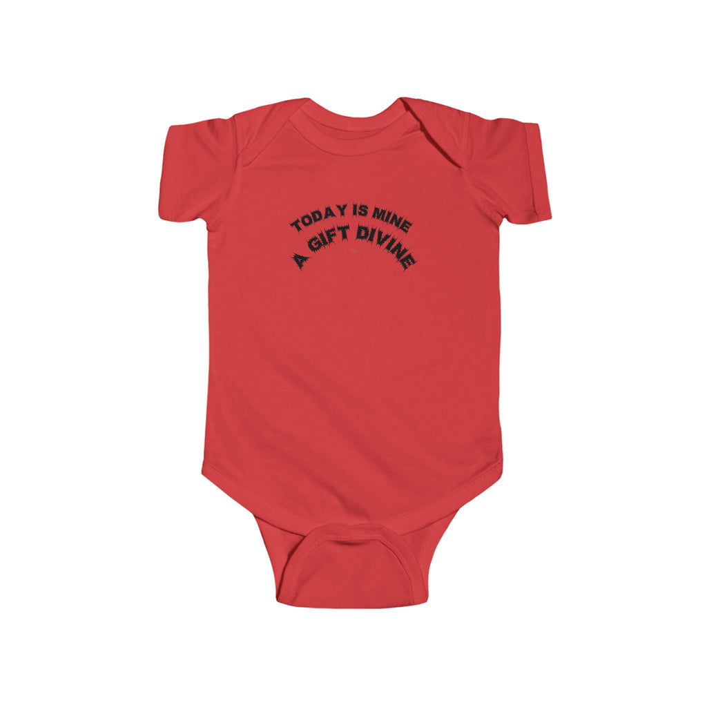 Bildsa A Gift Divine Black Text Baby Onesie