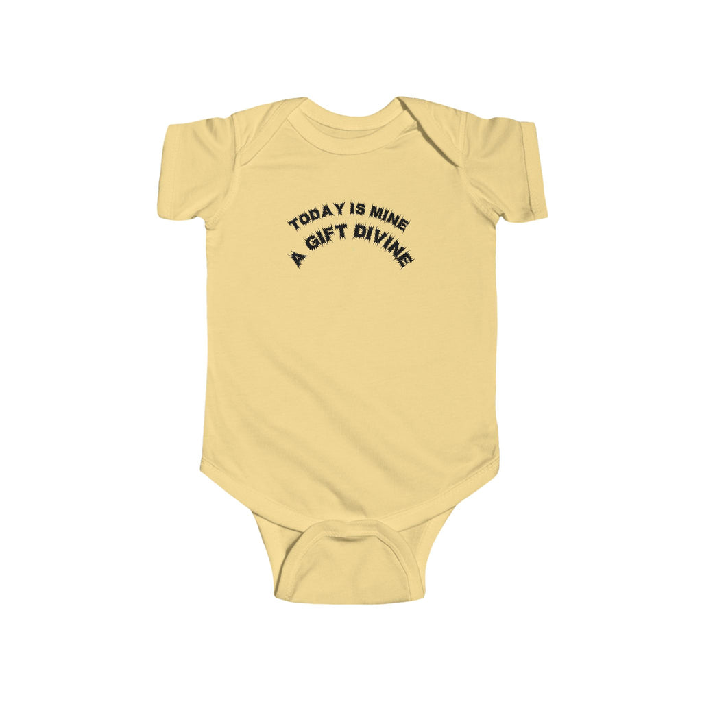Bildsa A Gift Divine Black Text Baby Onesie