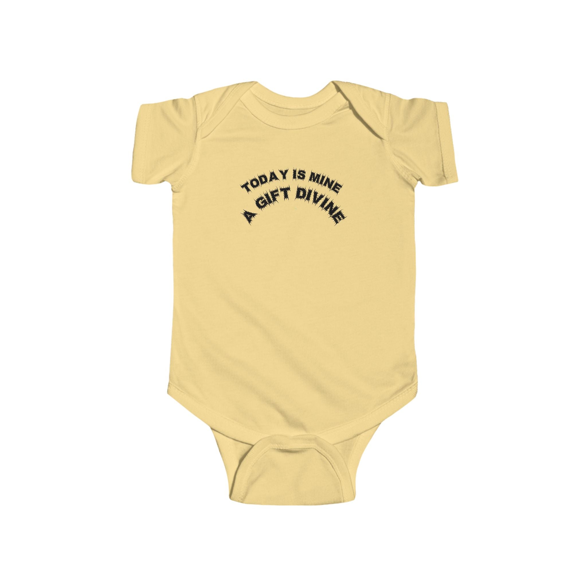 Bildsa A Gift Divine Black Text Baby Onesie