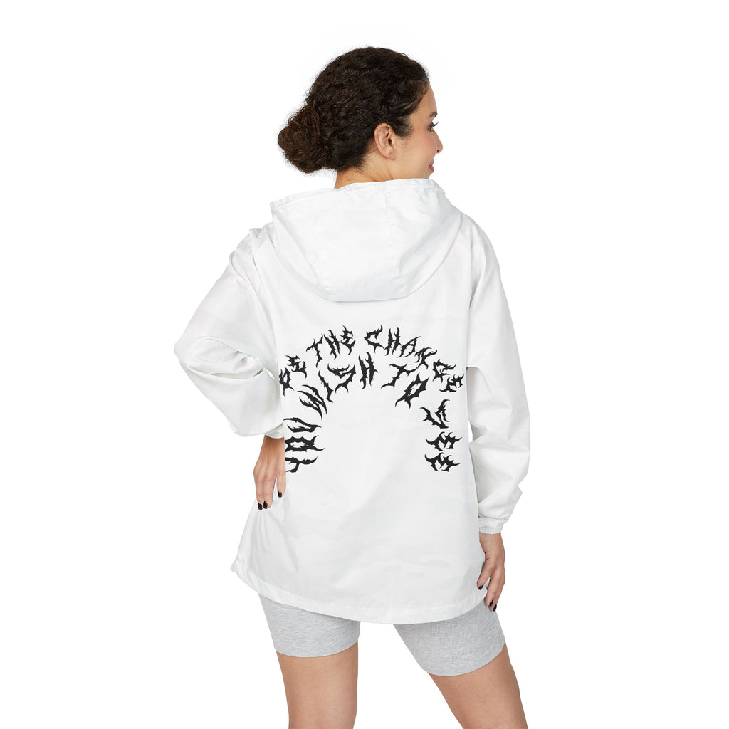 Lundr Be The Change Black Text Windbreaker