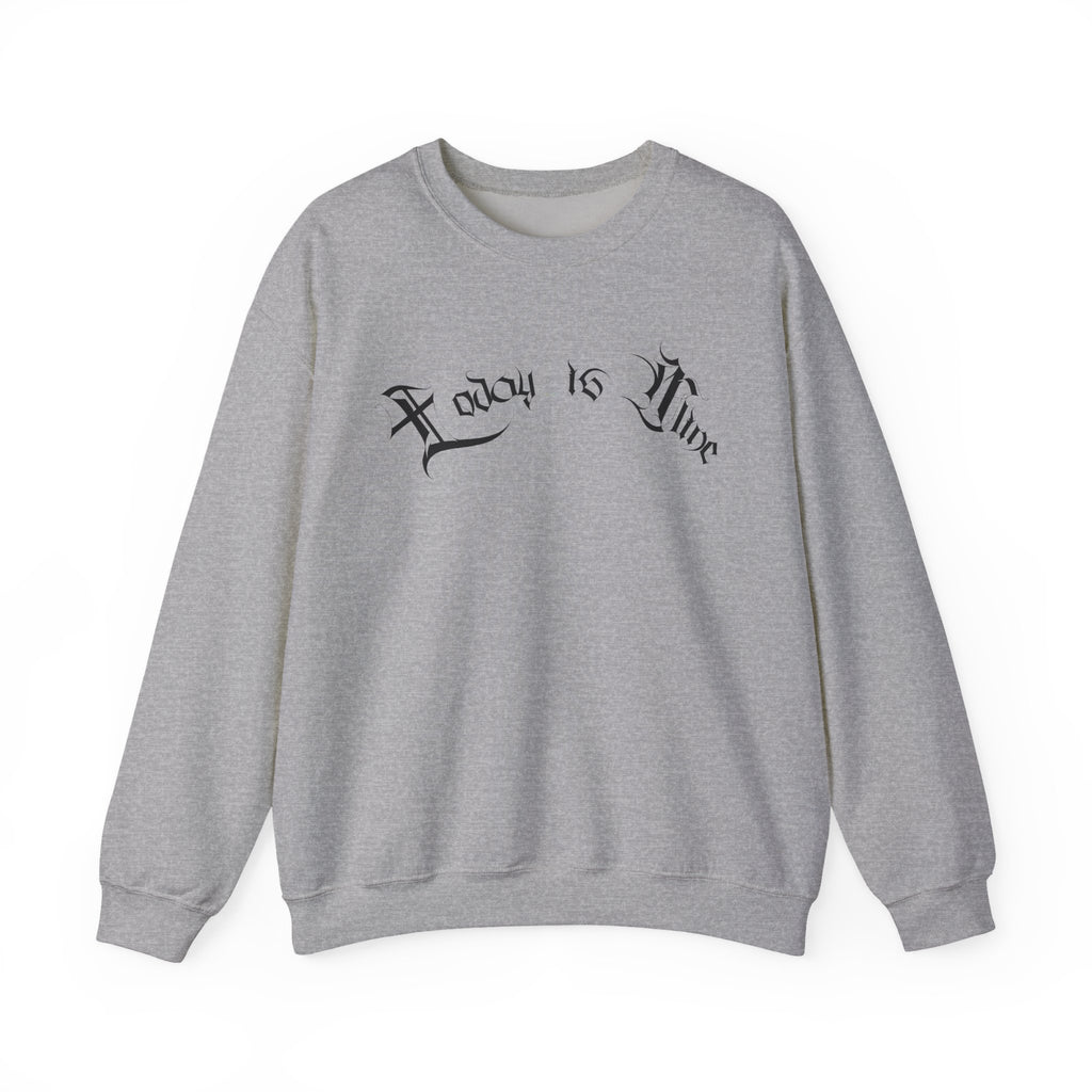 Ellioaey Today Is Mine Black Text Crewneck