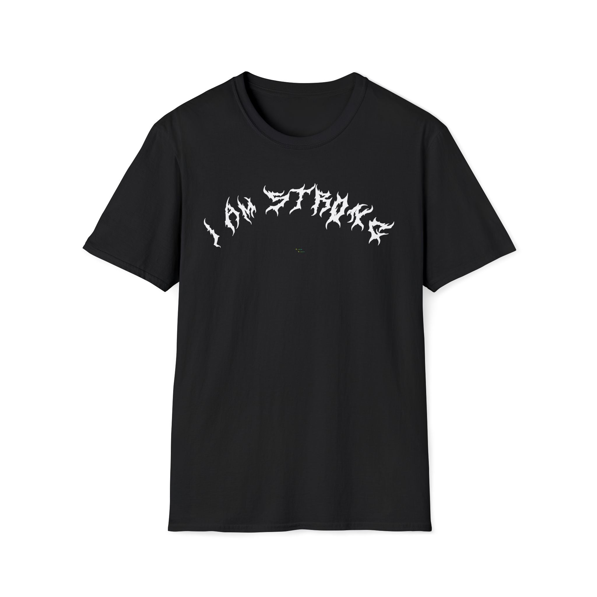 Lundr I Am Strong White Text Tee