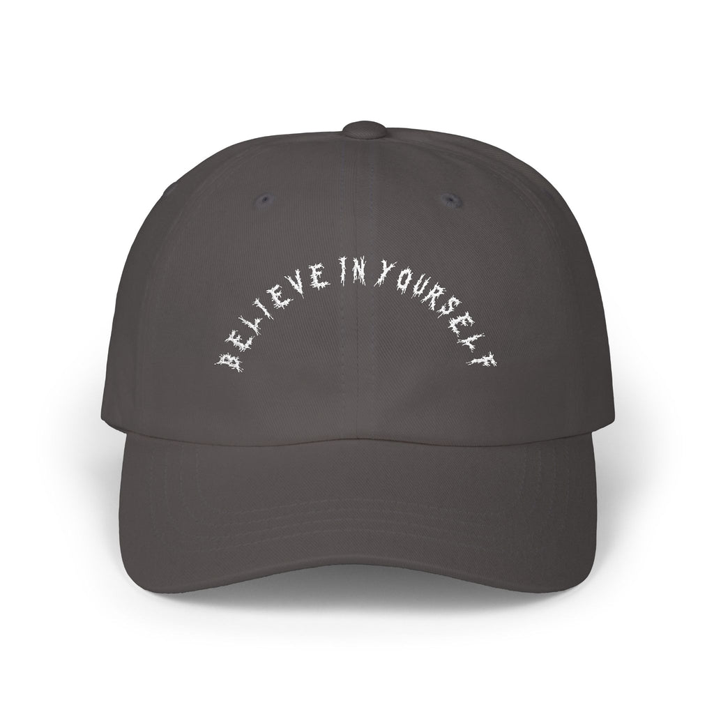 Hvita Believe In Yourself White Text Dad Hat