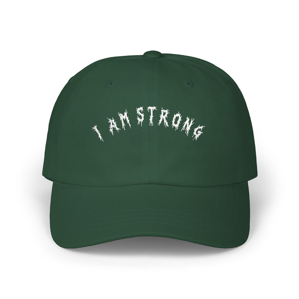 Hvita I Am Strong White Text Dad Hat