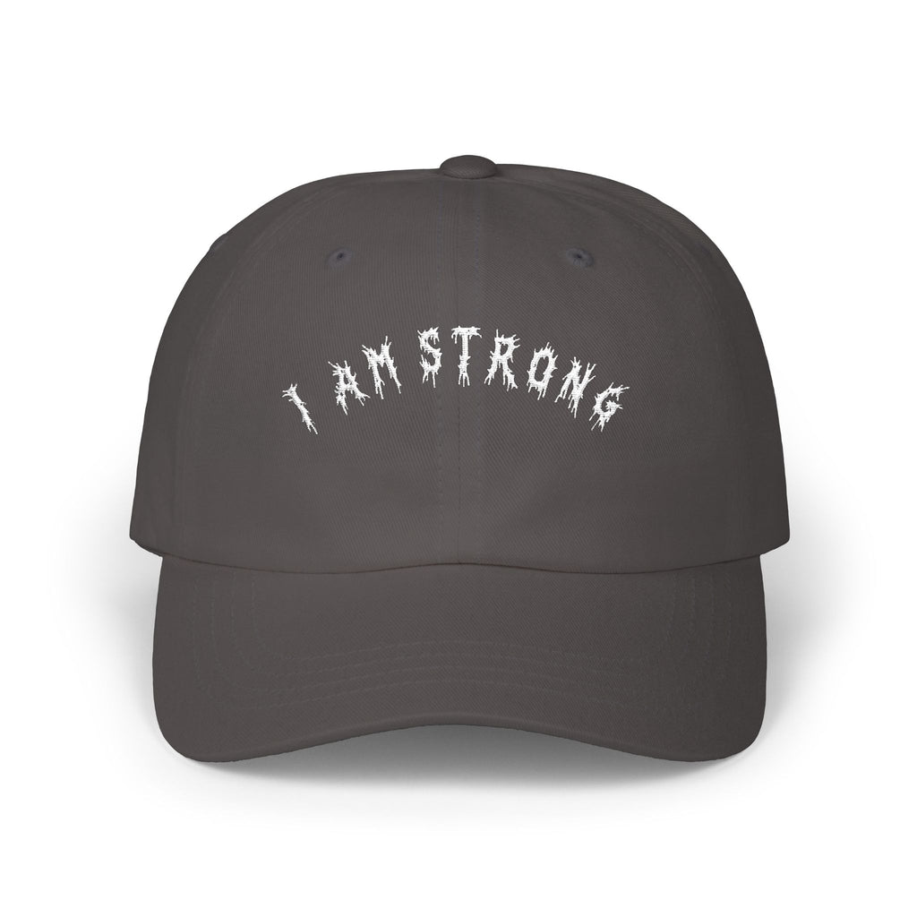 Hvita I Am Strong White Text Dad Hat