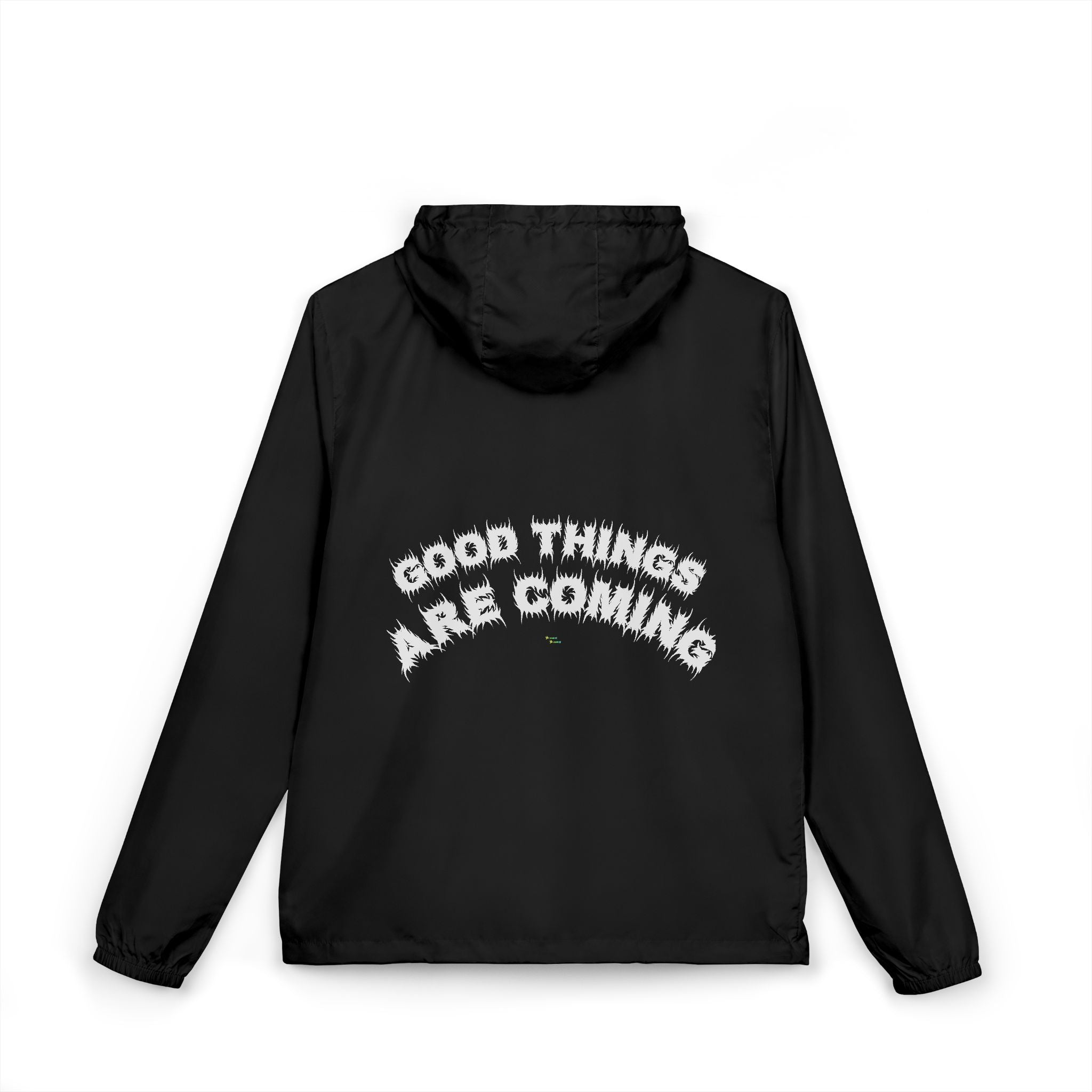 Bildsa Good Things Are Coming White Text Windbreaker