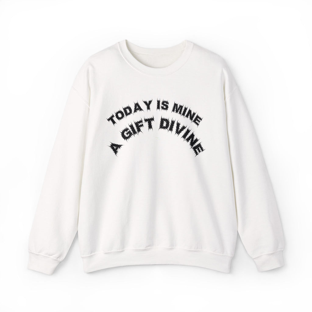 Bildsa A Gift Divine Black Text Crewneck