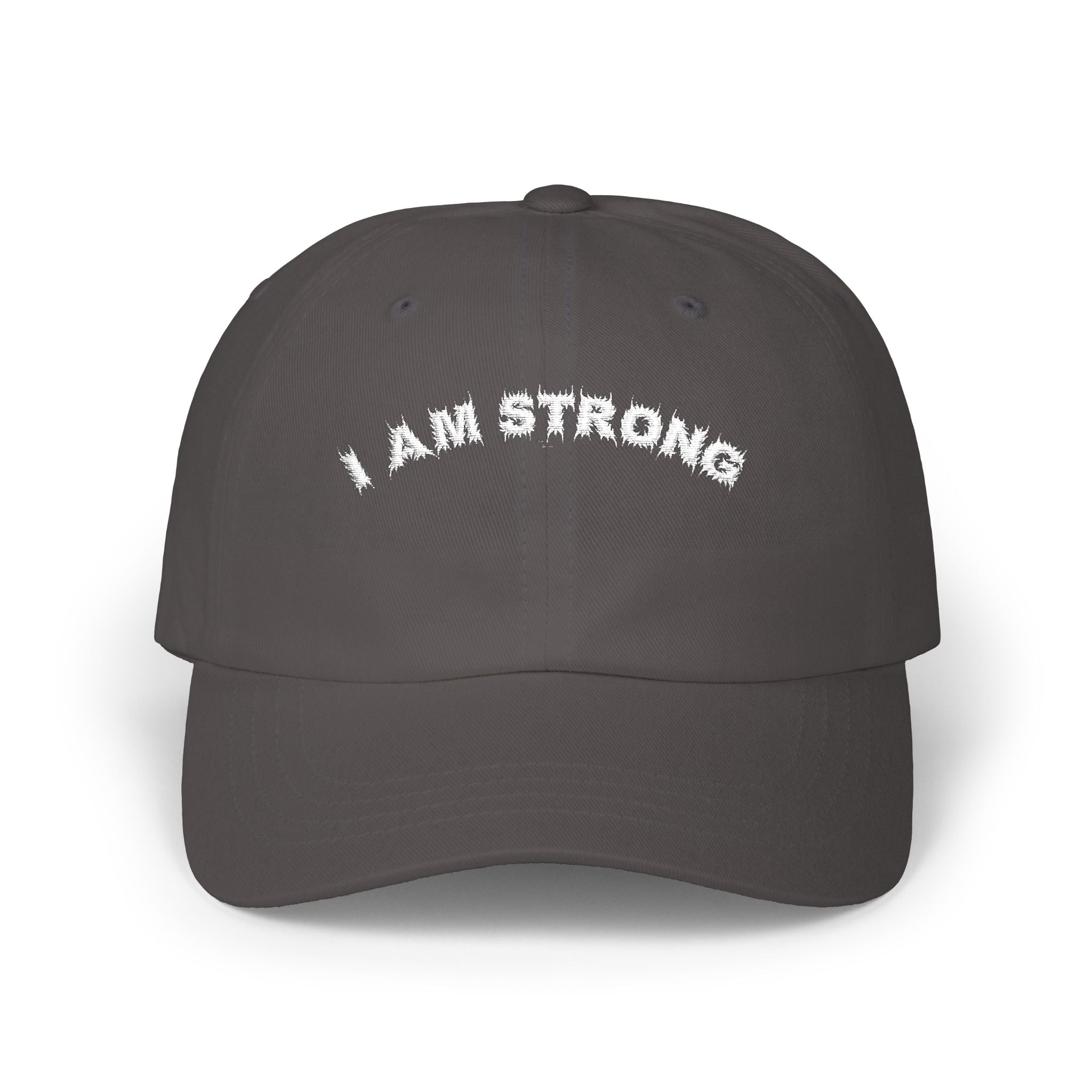 Bildsa I Am Strong White Text Dad Hat