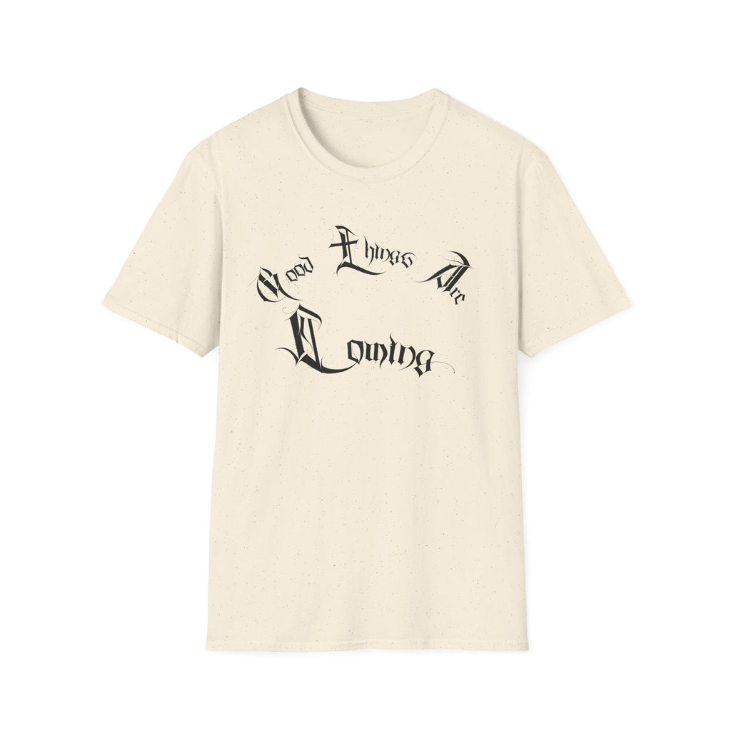 Ellioaey Good Things Are Coming Black Text Tee