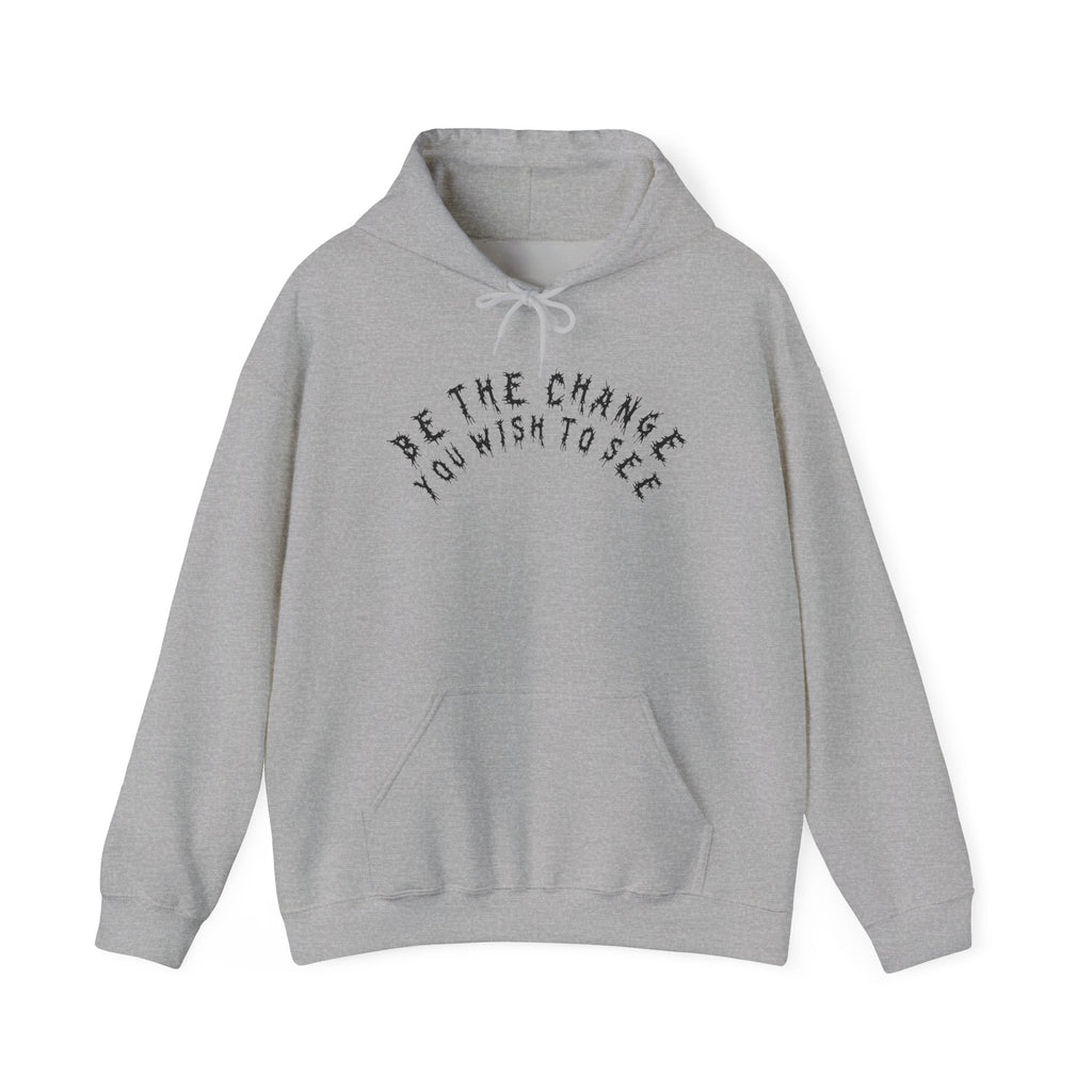 Hvita Be The Change Black Text Hoodie