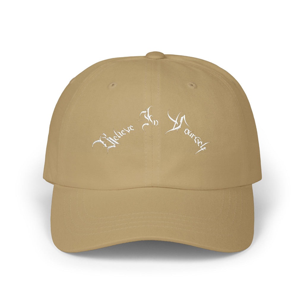 Ellioaey Believe In Yourself White Text Dad Hat