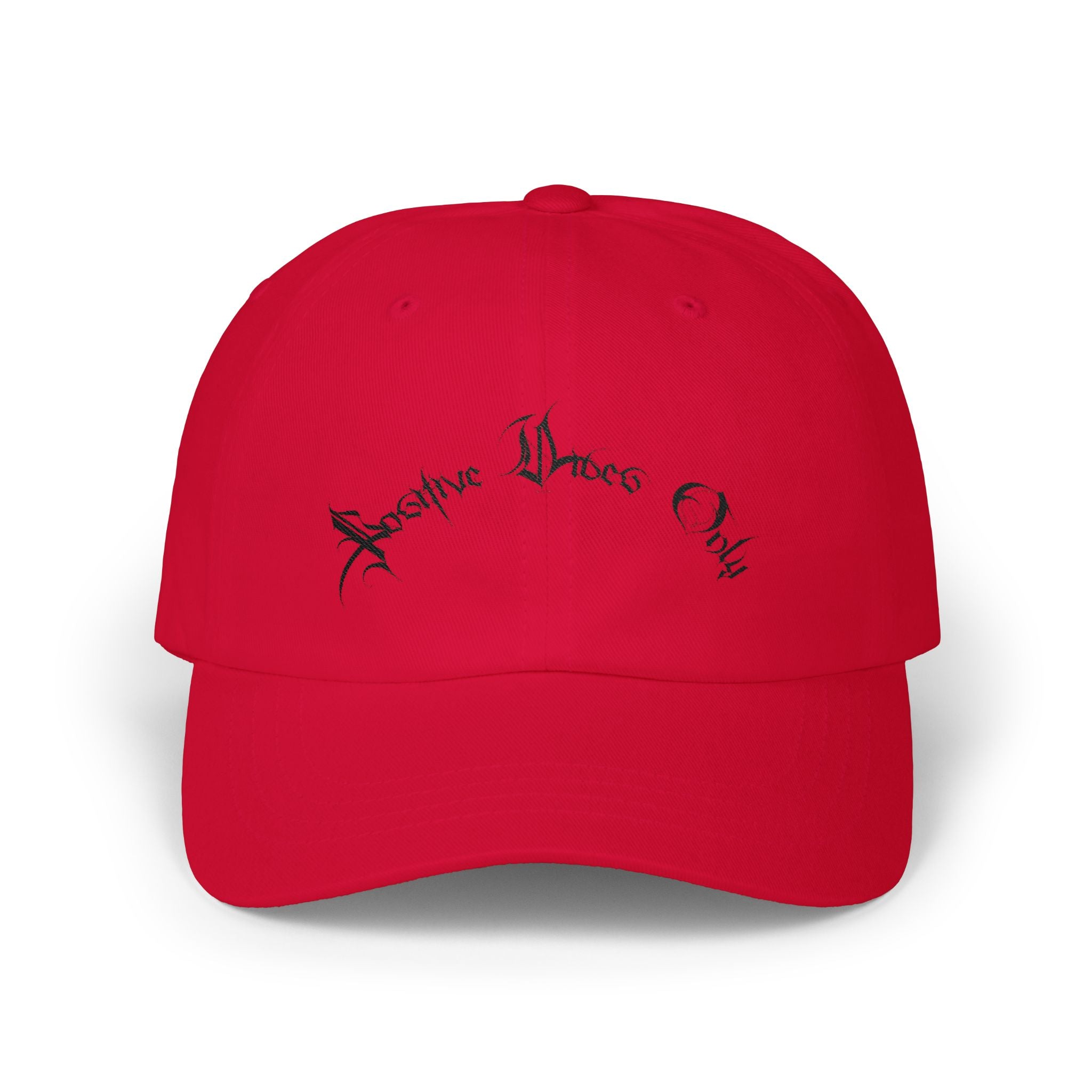 Ellioaey Positive Vibes Black Text Dad Hat