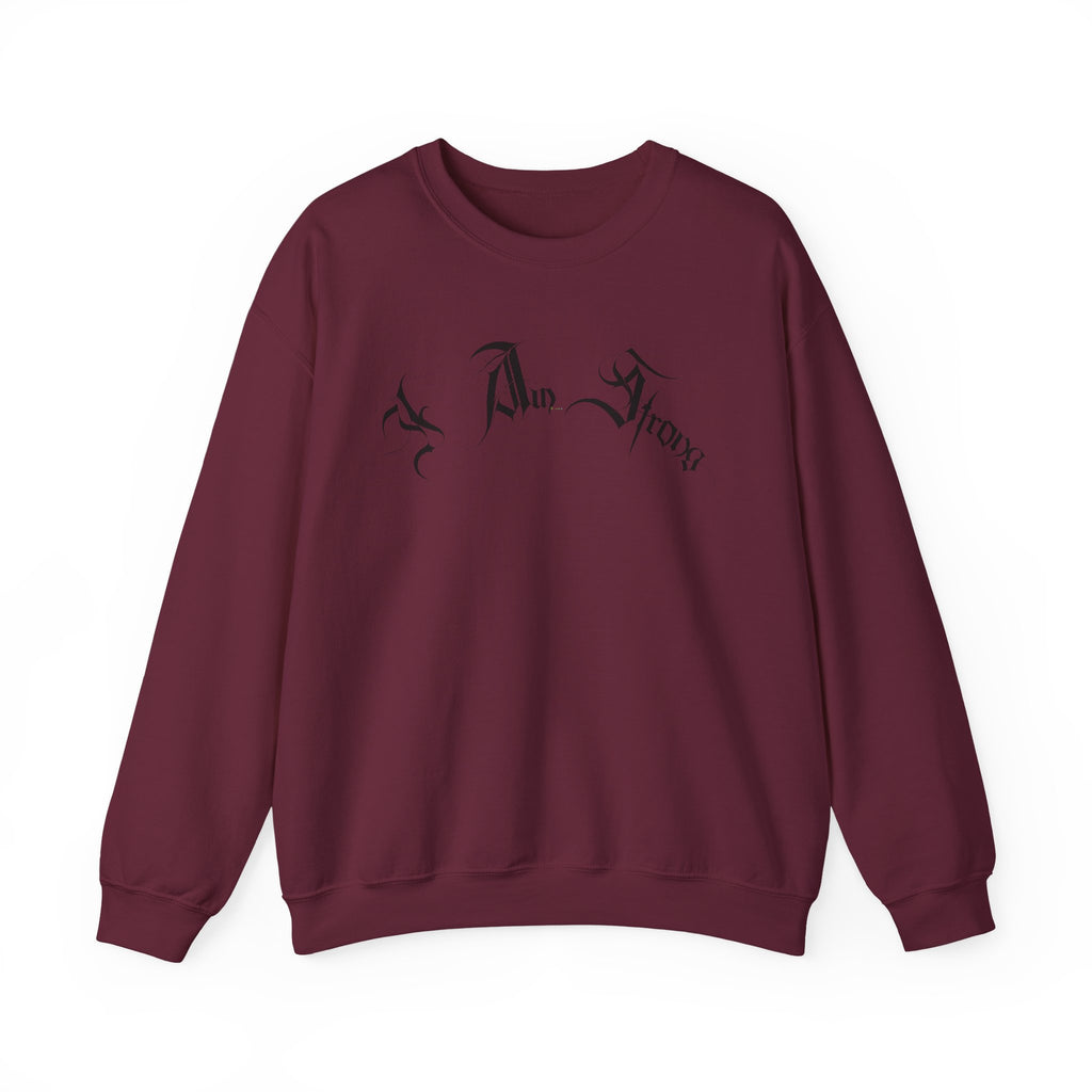 Ellioaey I Am Strong Black Text Crewneck