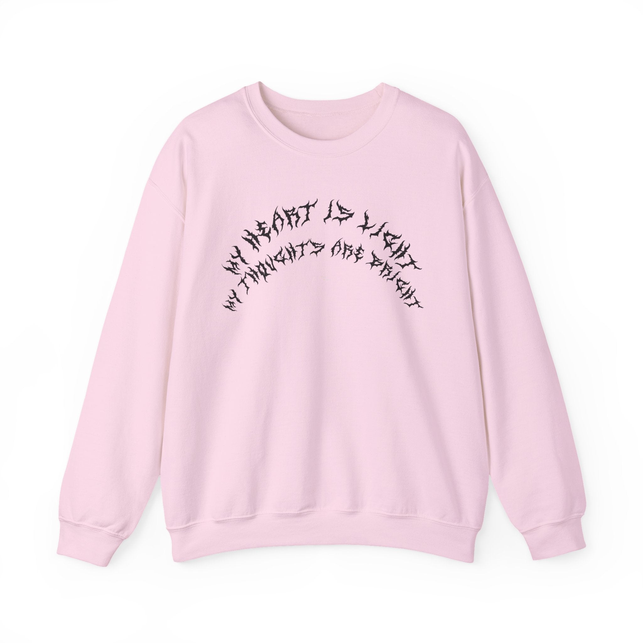 Lundr My Heart Is Light Black Text Crewneck