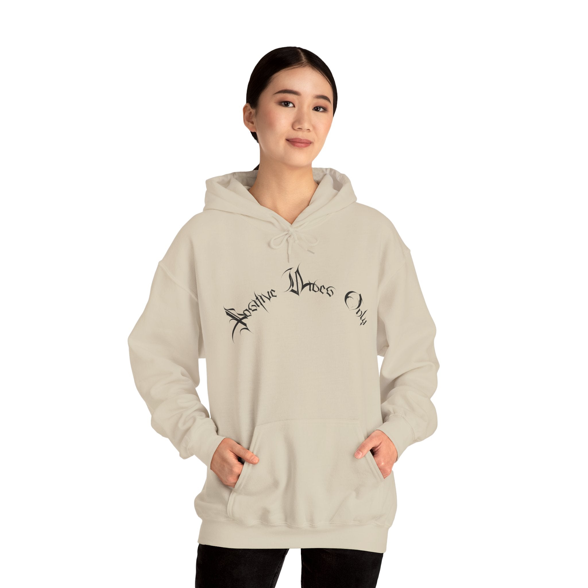 Ellioaey Positive Vibes Black Text Hoodie