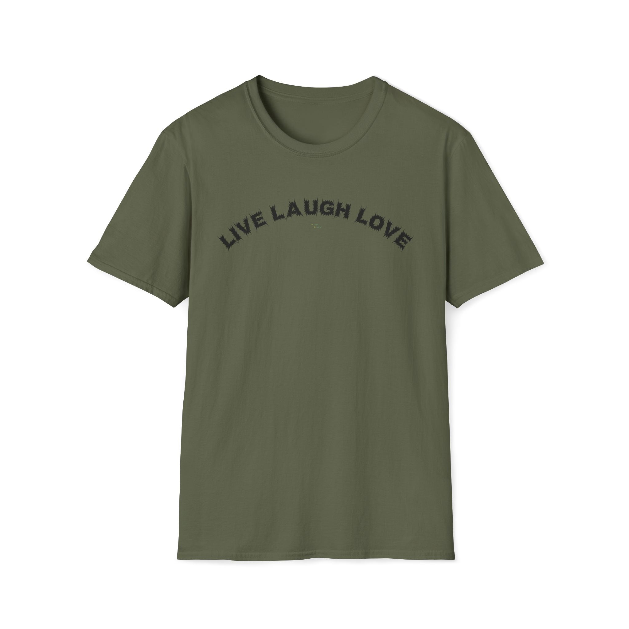 Bildsa Live Laugh Love Black Text Tee