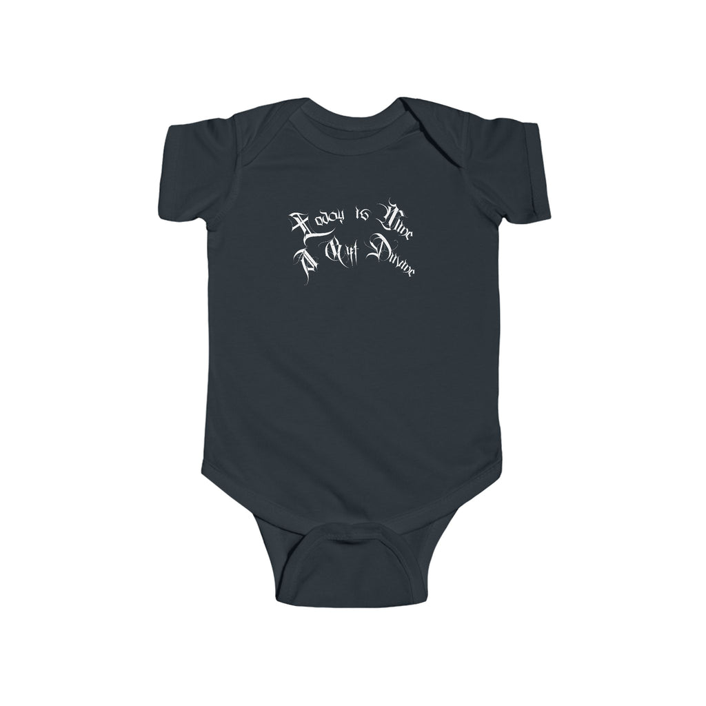 Ellioaey A Gift Divine White Text Baby Onesie