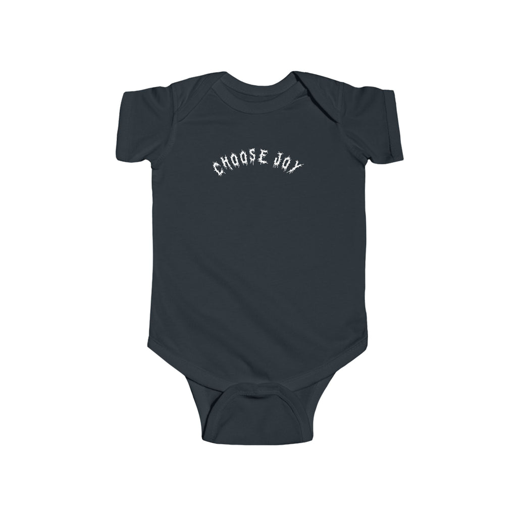 Hvita Choose Joy White Text Baby Onesie