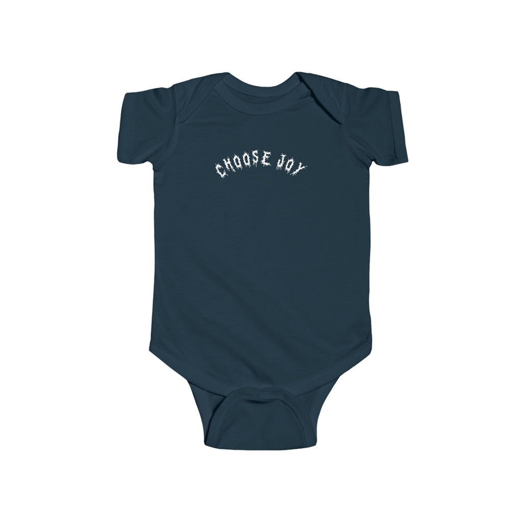Hvita Choose Joy White Text Baby Onesie