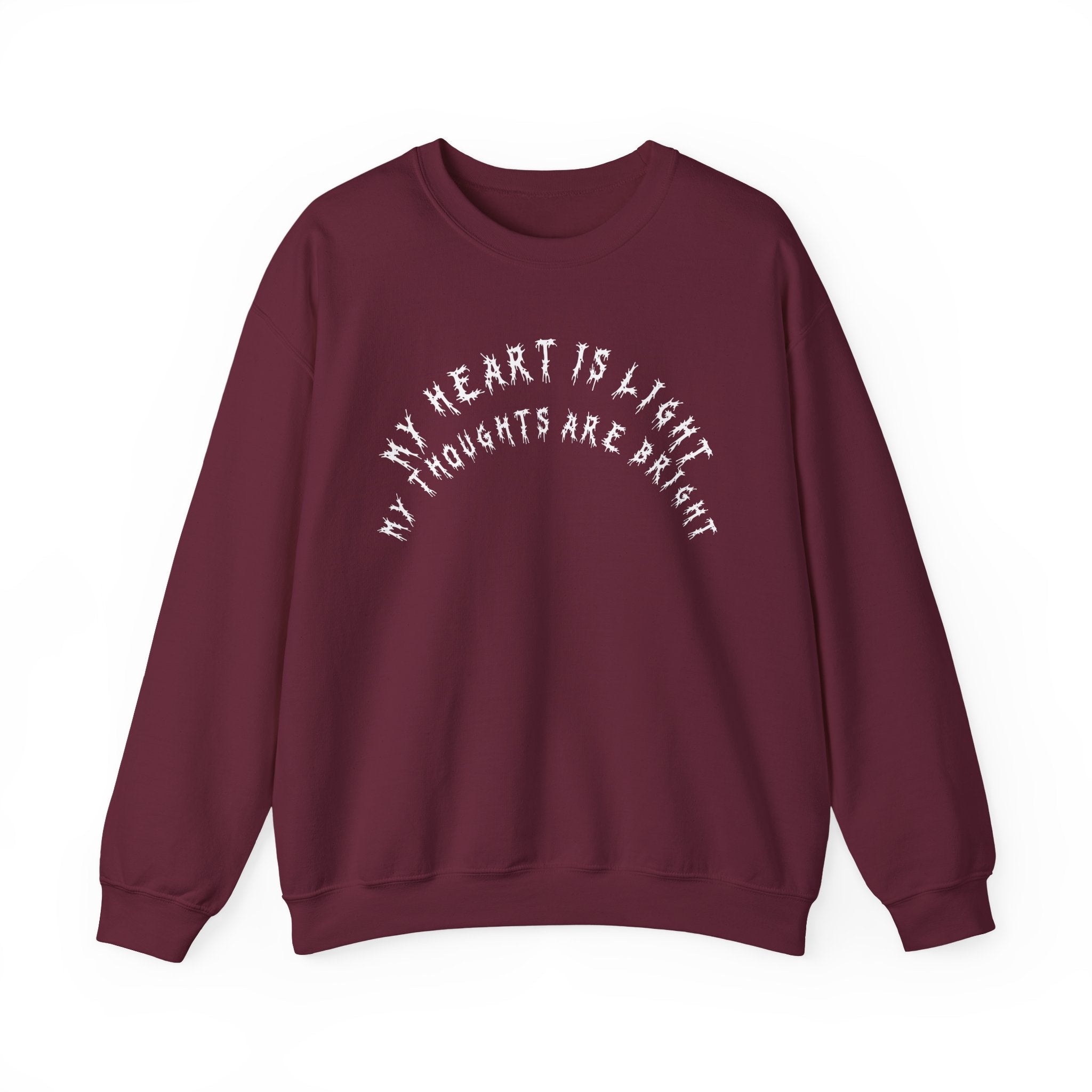 Hvita My Heart Is Light White Text Crewneck