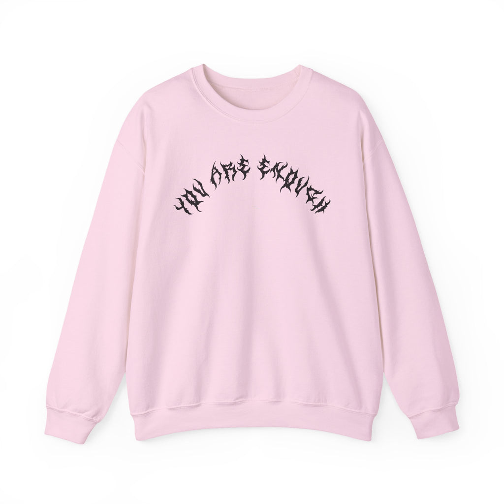 Lundr You Are Enough Black Text Crewneck