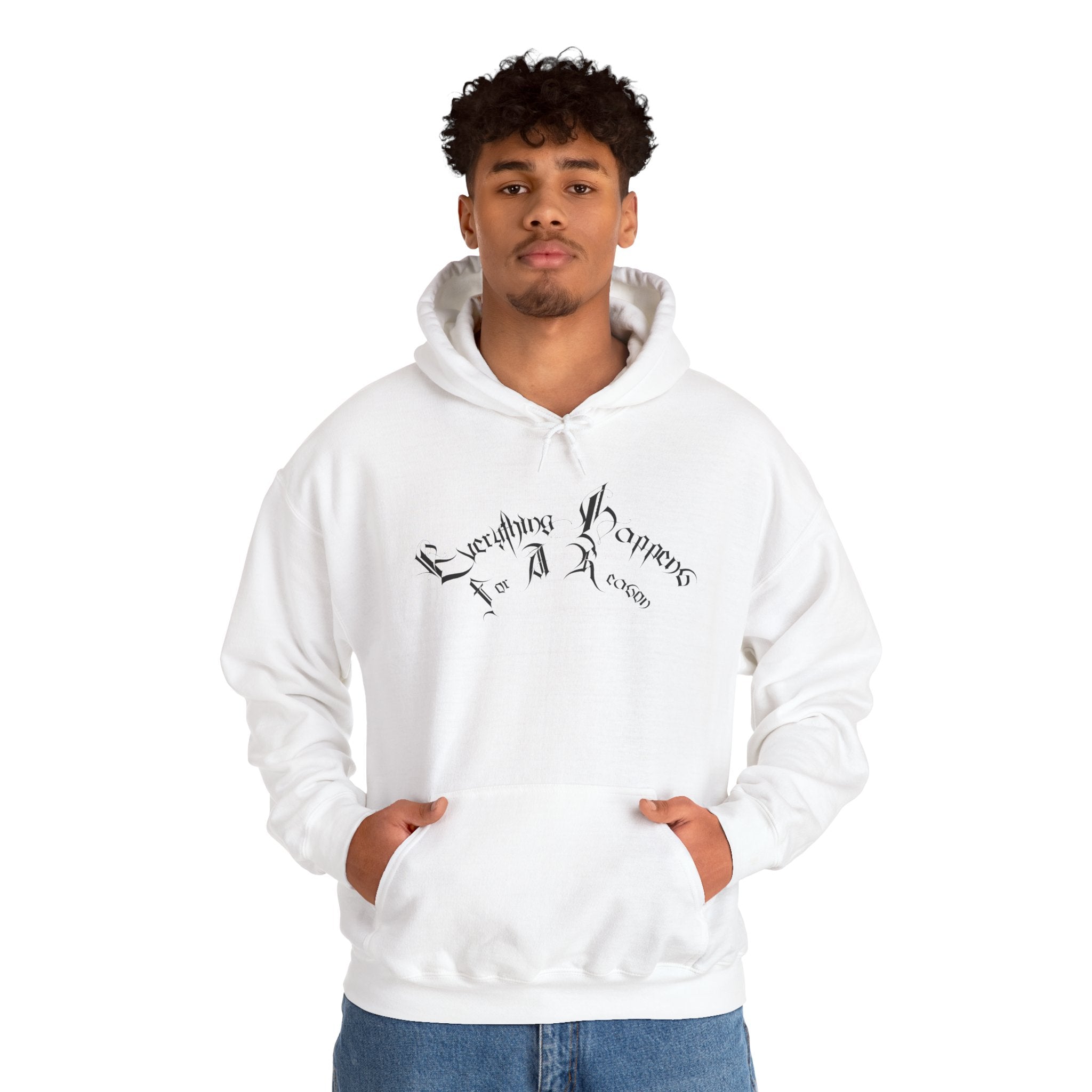 Ellioaey Everything Happens Black Text Hoodie