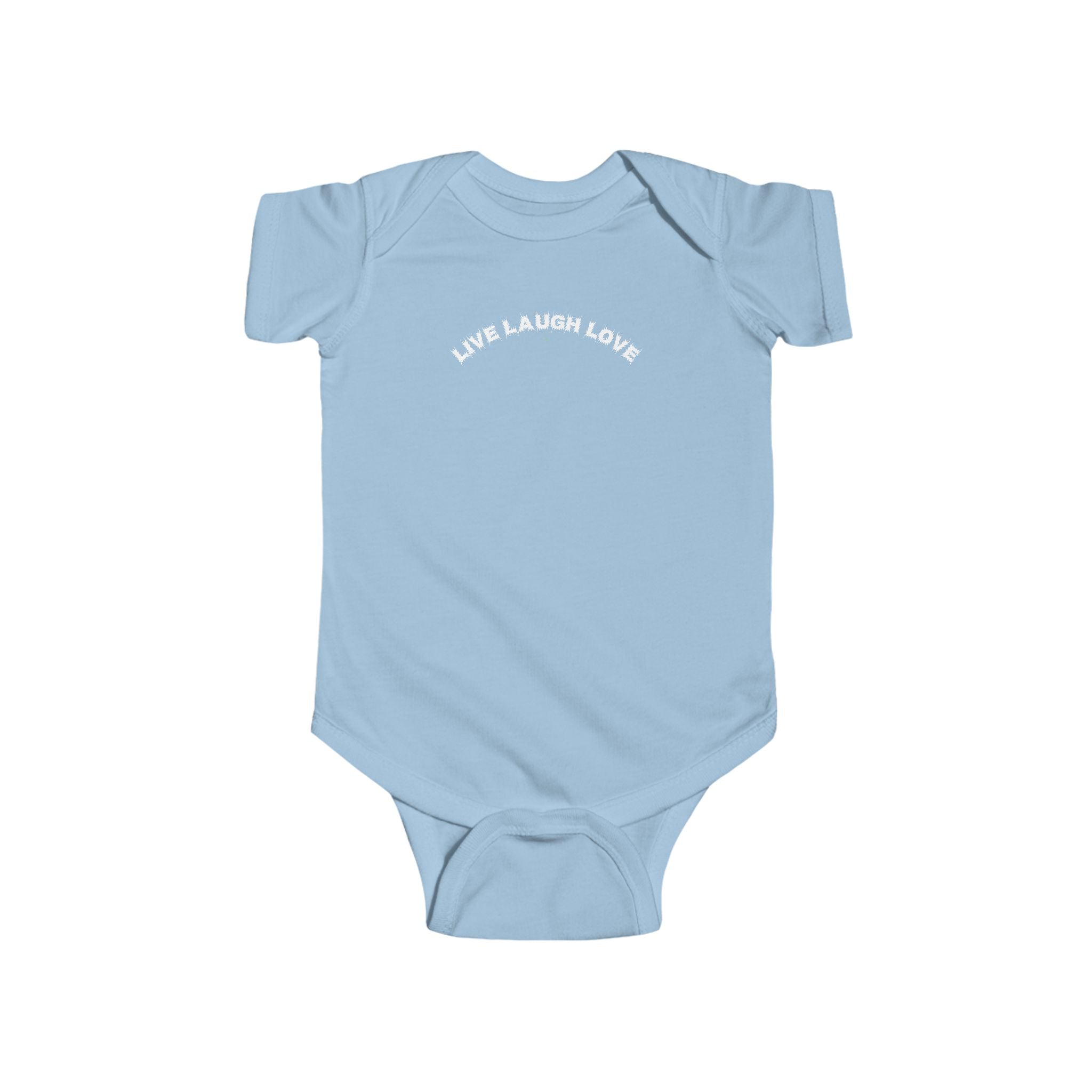 Bildsa Live Laugh Love White Text Baby Onesie