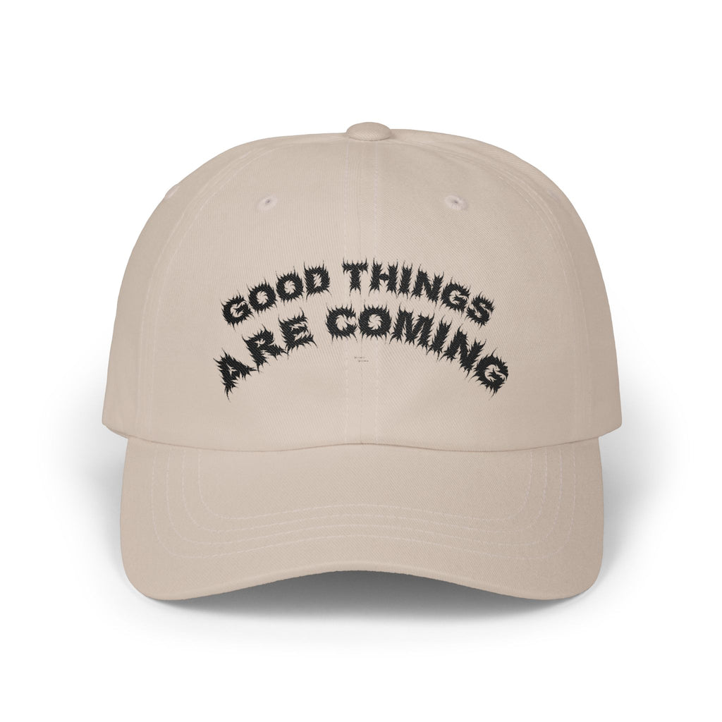 Bildsa Good Things Are Coming Black Text Dad Hat
