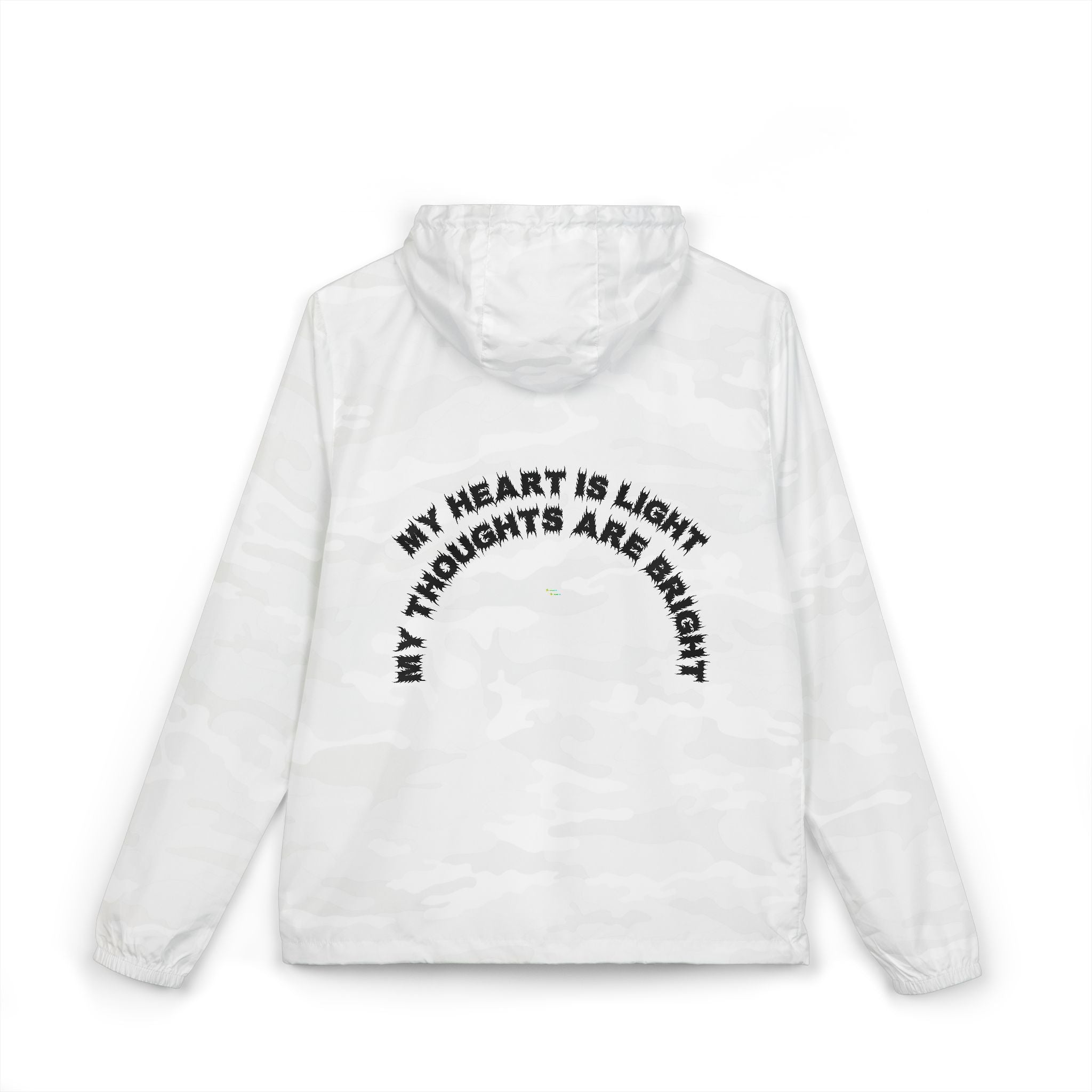 Bildsa My Heart Is Light Black Text Windbreaker