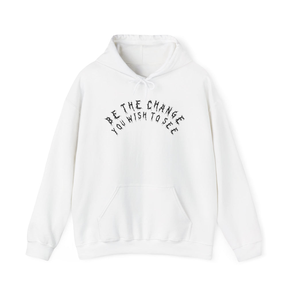 Hvita Be The Change Black Text Hoodie