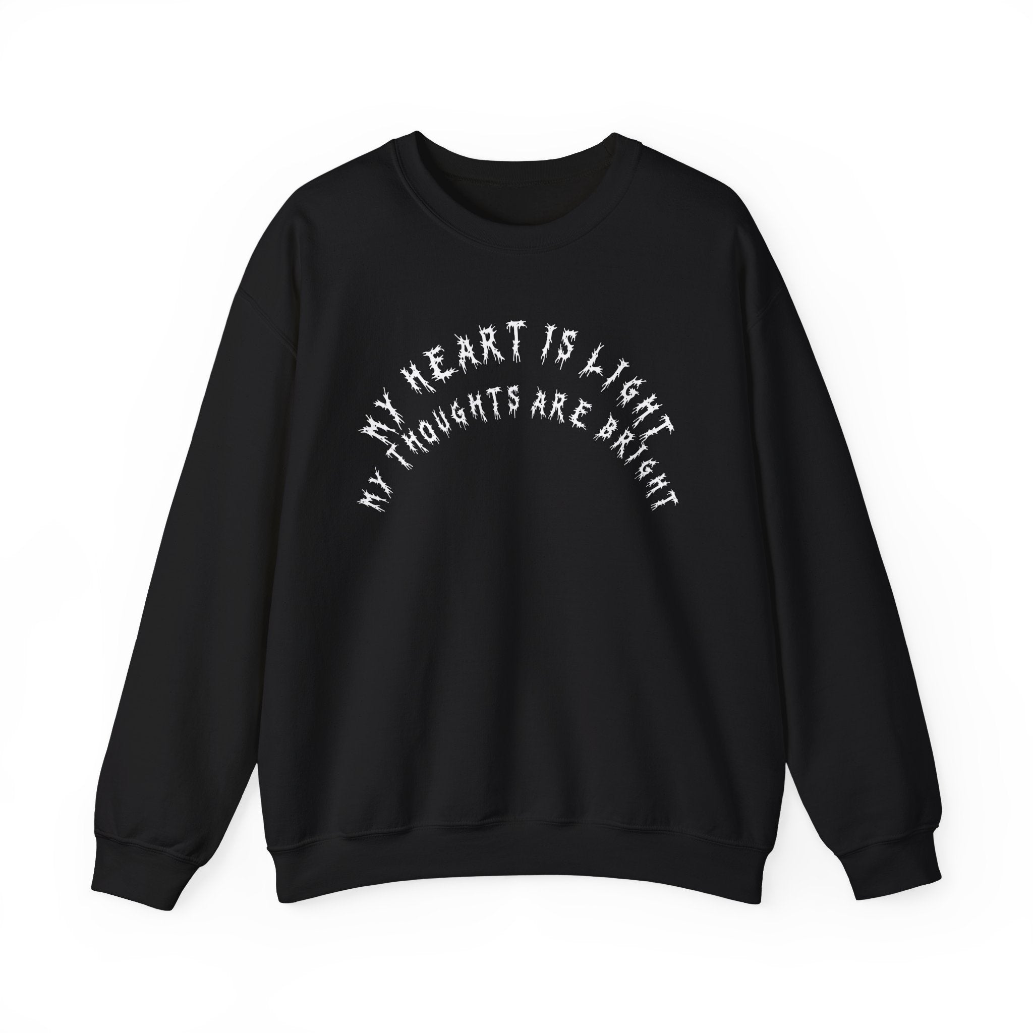 Hvita My Heart Is Light White Text Crewneck