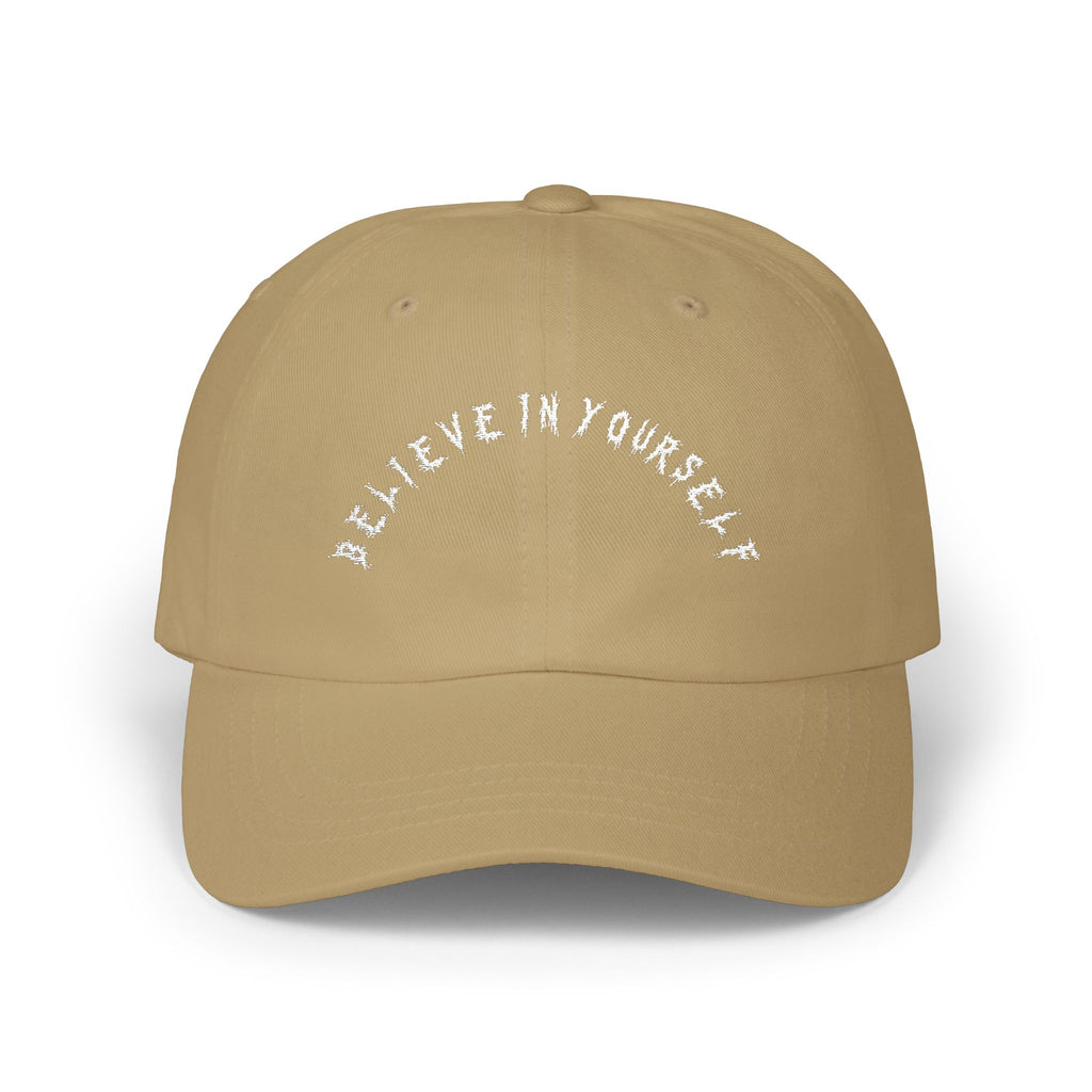 Hvita Believe In Yourself White Text Dad Hat