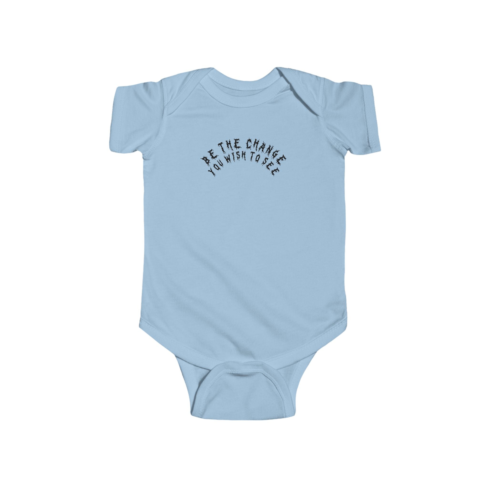 Hvita Be The Change Black Text Baby Onesie