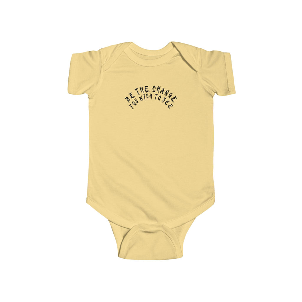 Hvita Be The Change Black Text Baby Onesie