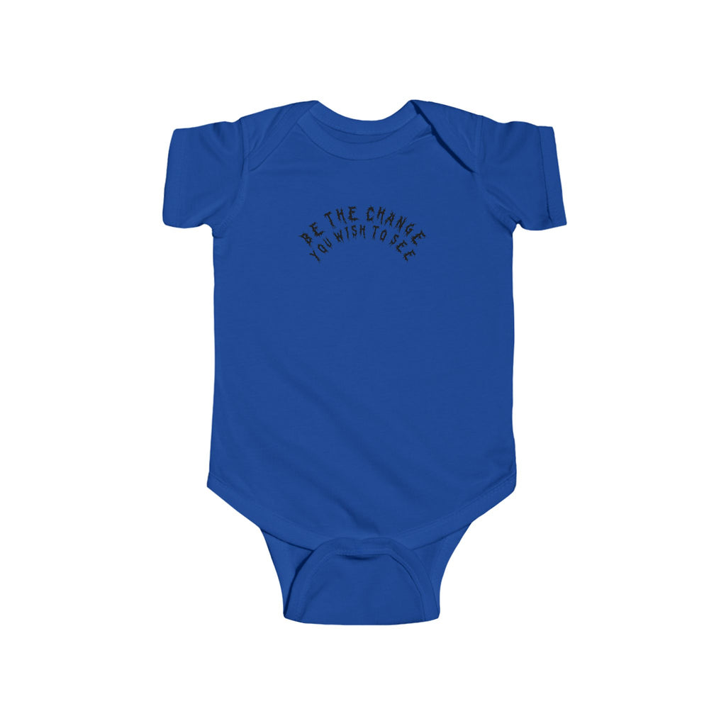 Hvita Be The Change Black Text Baby Onesie
