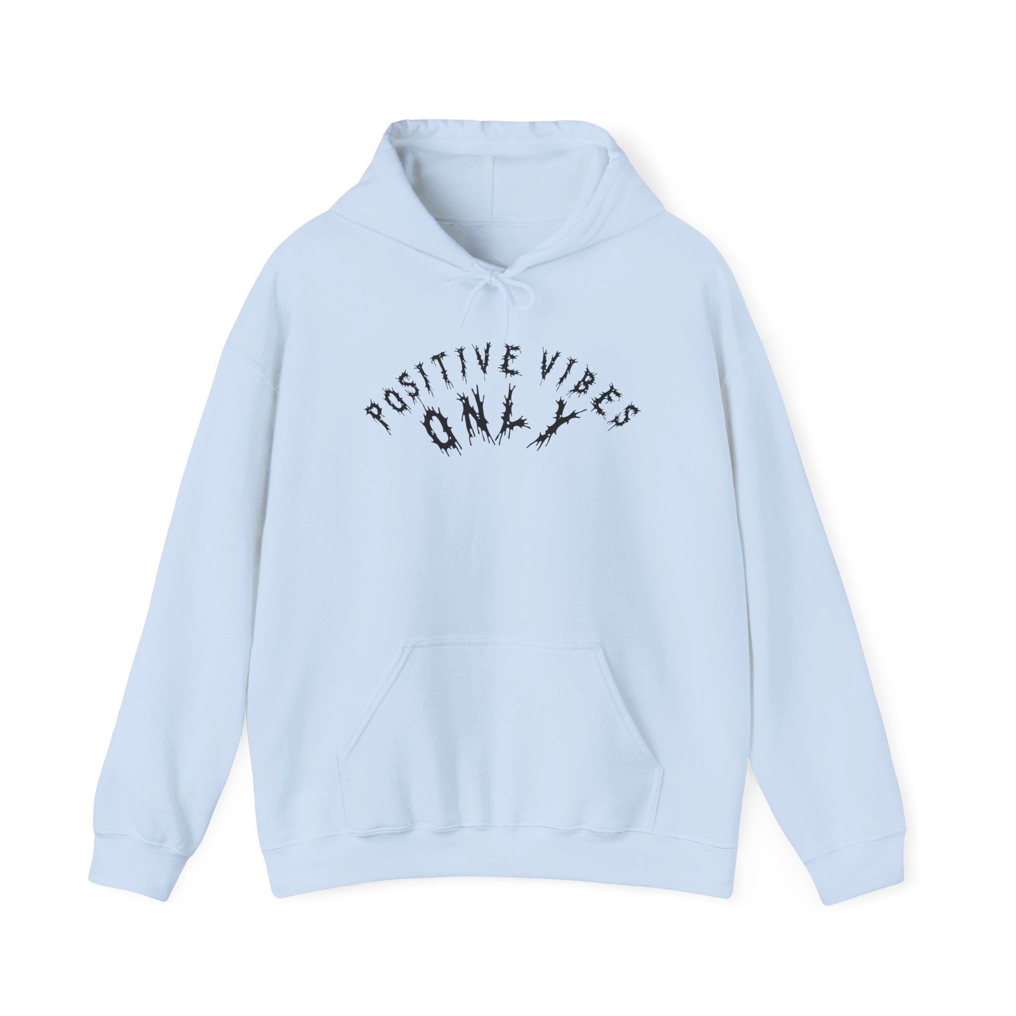 Hvita Positive Vibes Black Text Hoodie