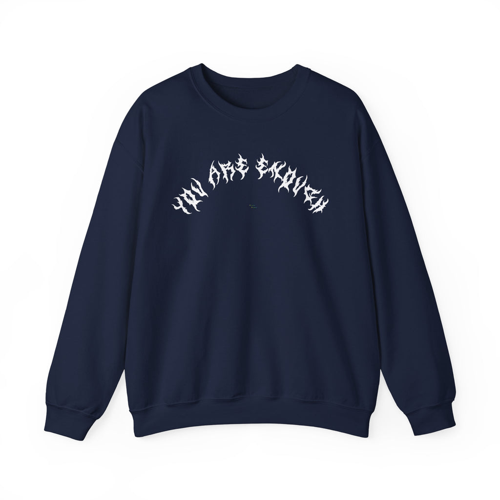 Lundr You Are Enough White Text Crewneck