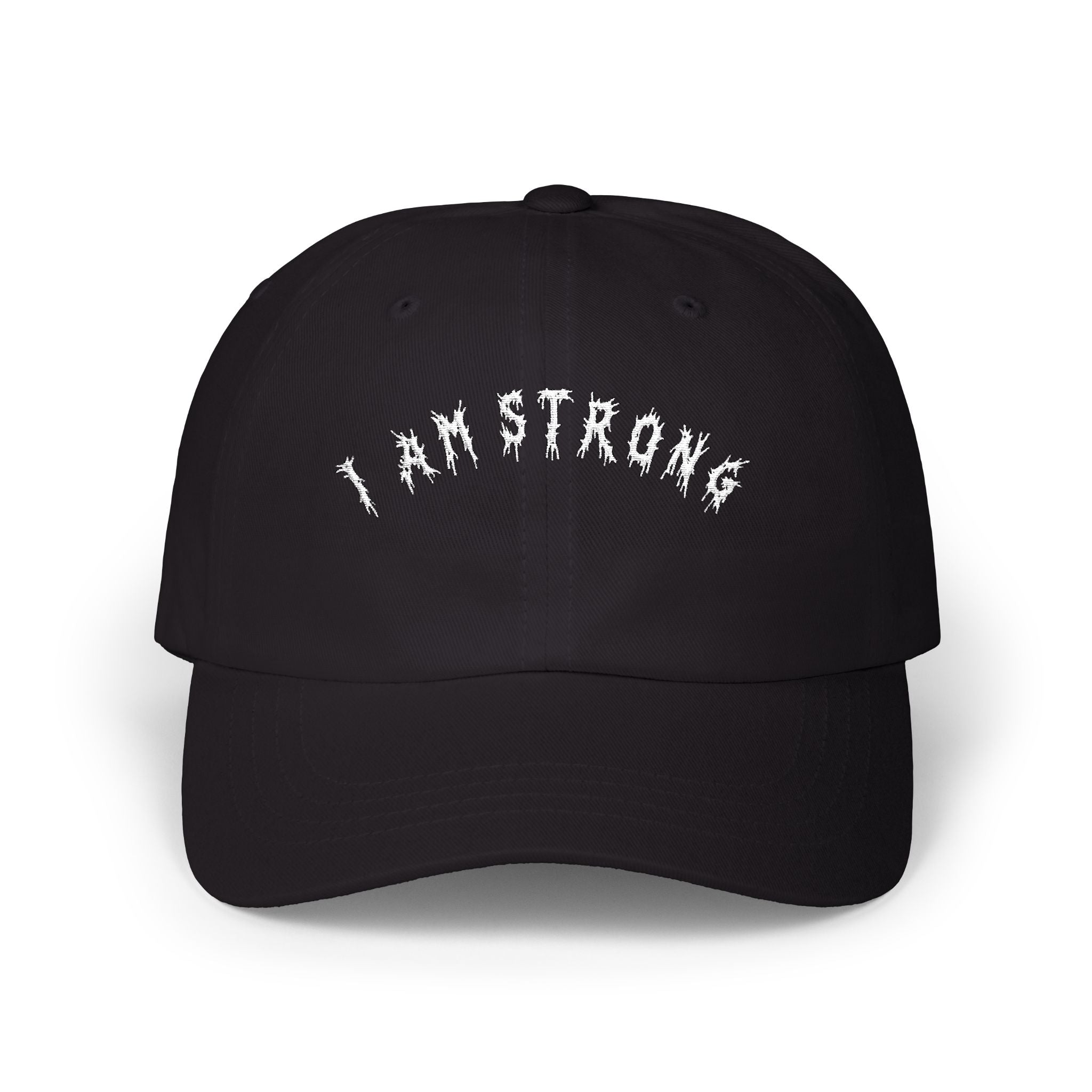 Hvita I Am Strong White Text Dad Hat