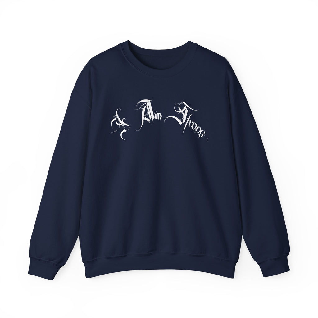 Ellioaey I Am Strong White Text Crewneck