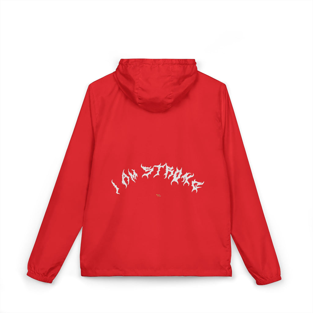 Lundr I Am Strong White Text Windbreaker