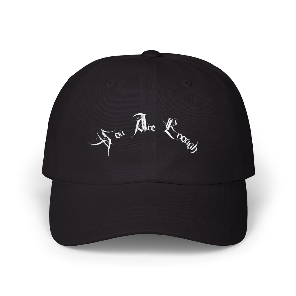 Ellioaey You Are Enough White Text Dad Hat