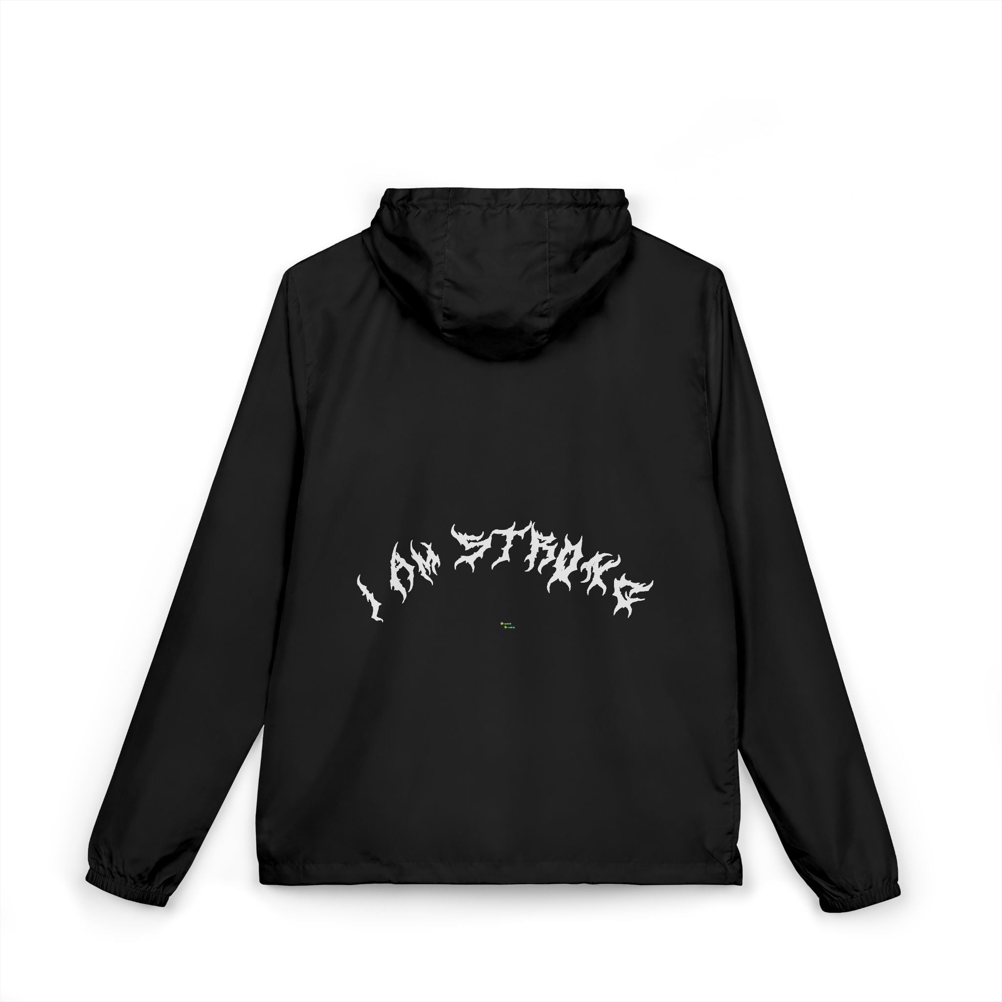 Lundr I Am Strong White Text Windbreaker