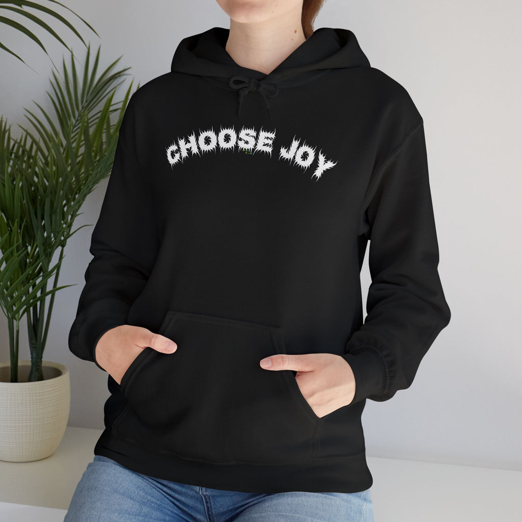 Bildsa Choose Joy White Text Hoodie