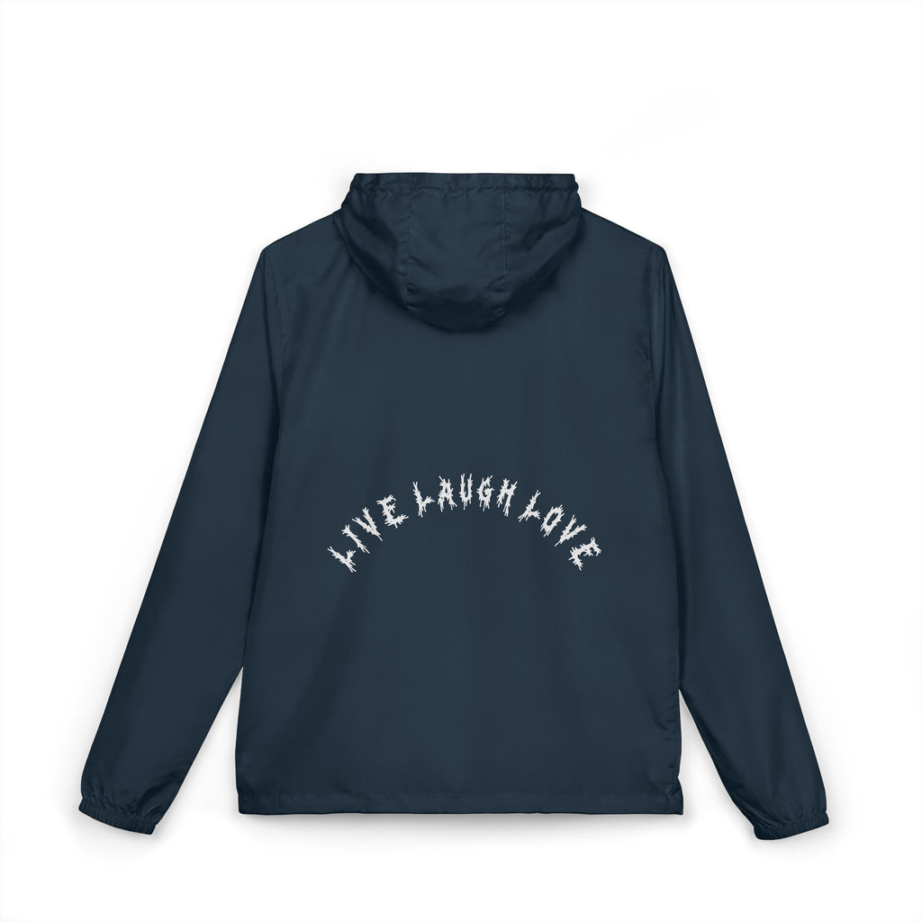 Hvita Live Laugh Love White Text Windbreaker
