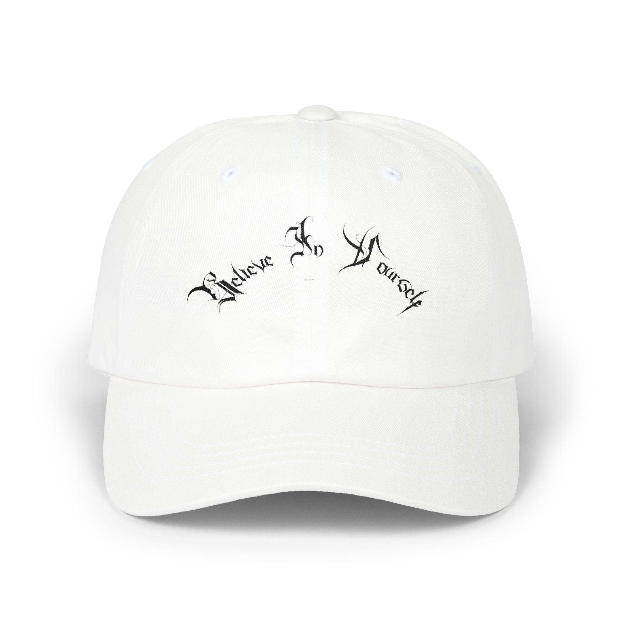 Ellioaey Believe In Yourself Black Text Dad Hat
