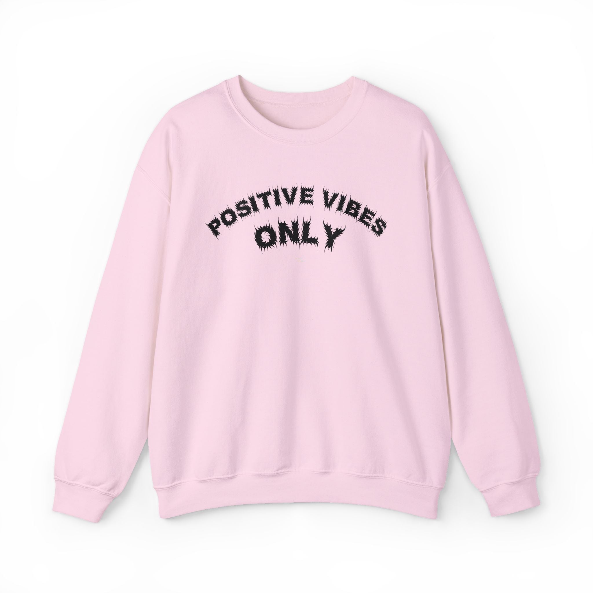 Bildsa Positive Vibes Black Text Crewneck
