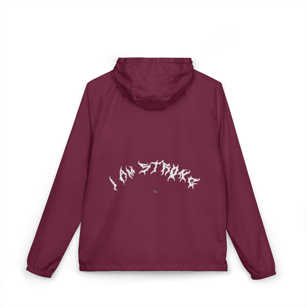 Lundr I Am Strong White Text Windbreaker